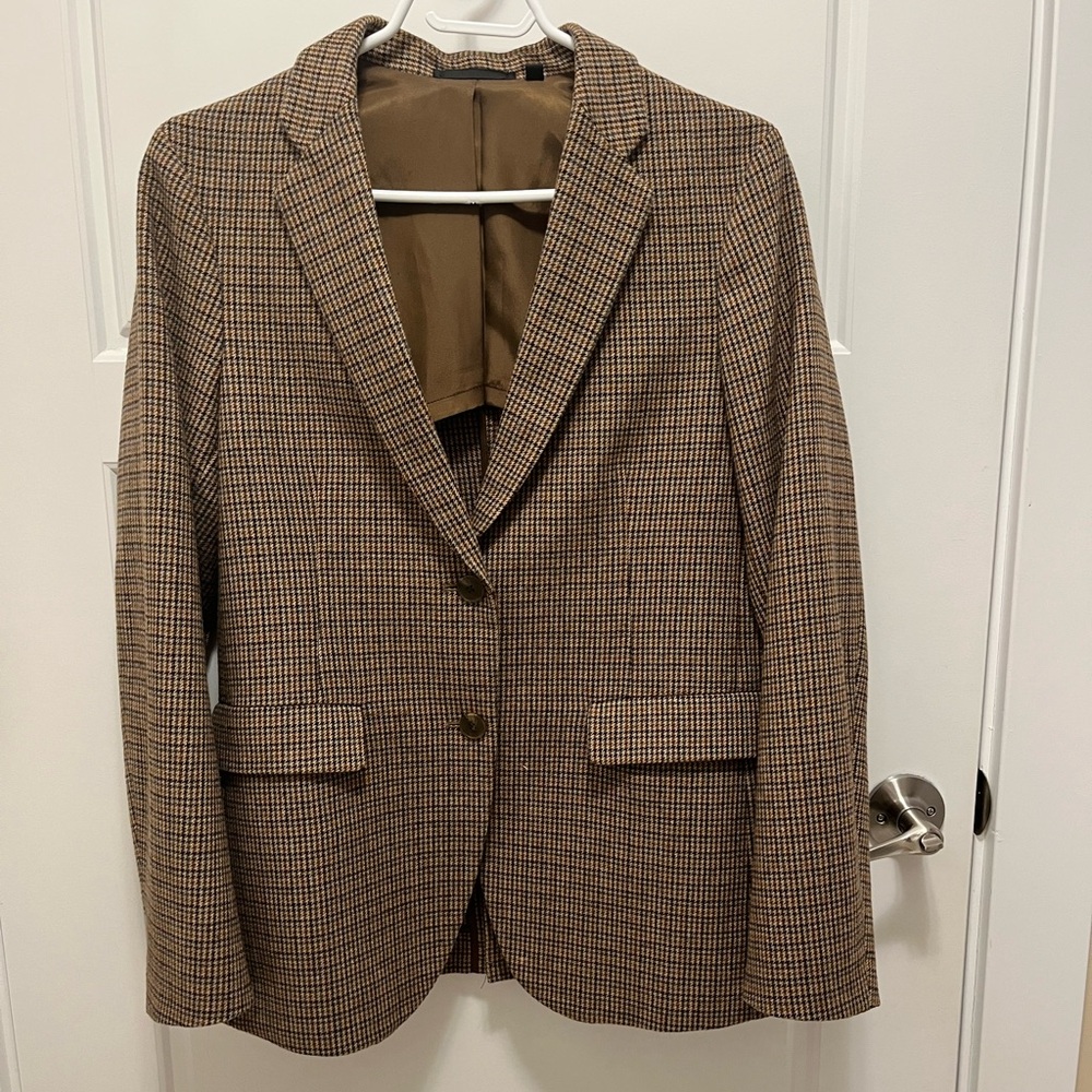 Uniqlo Brown and Black Checkered Blazer